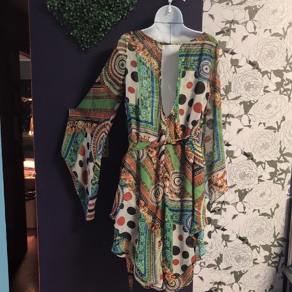 Ark & Co Asymmetrical Dress with Kimono Sleeves - Picture 4 of 6